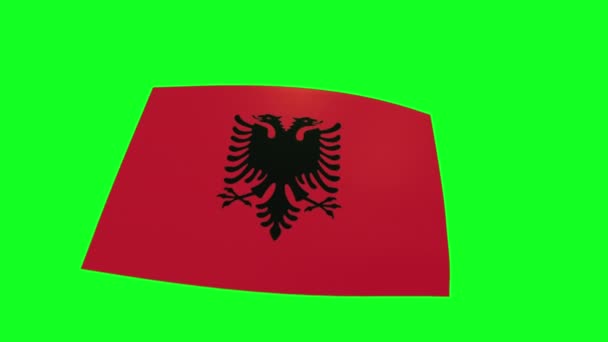 Waving Flag Albania Green Screen Animation — Stok video