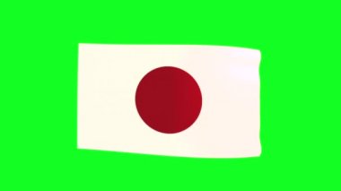 Waving flag of Japan on a green screen. 3D animation. 4K 