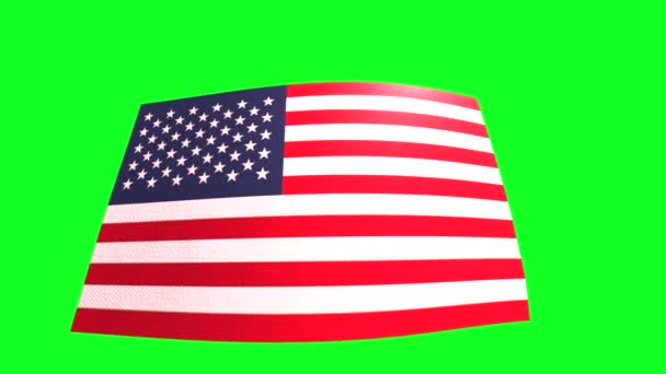 Waving United States America Green Screen Animation — 图库视频影像