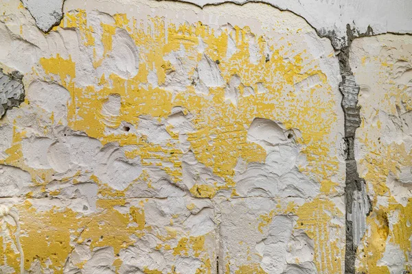 残存的油漆和灰泥在破旧的墙上 纹理墙作为背景 — 图库照片