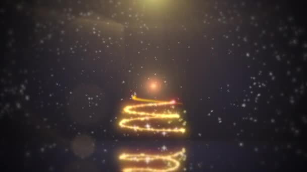 Kerst Achtergrond Met Kerstboom Vallende Sneeuwvlokken — Stockvideo
