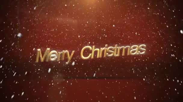 Nieuwjaar Kerst Achtergrond Met Vallende Witte Sneeuwvlokken — Stockvideo