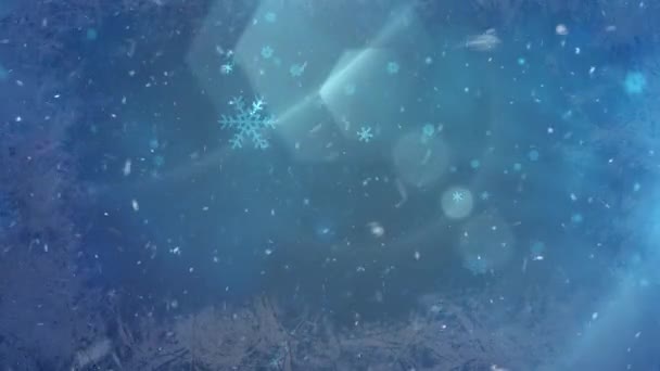 Kerst Achtergrond Met Vallende Witte Sneeuwvlokken — Stockvideo