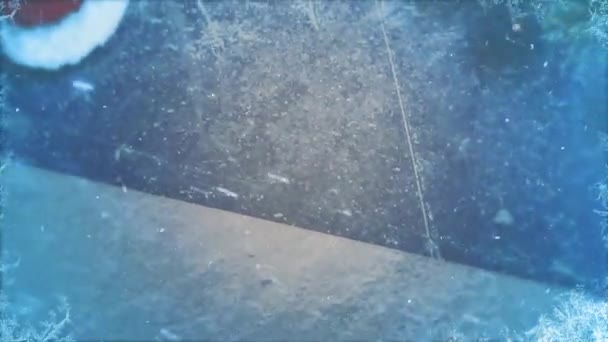 Christmas Background Falling White Snowflakes — Stock Video