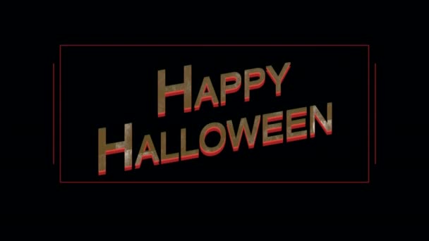 Happy Halloween Schriftzug Mit Alpha Channel — Stockvideo