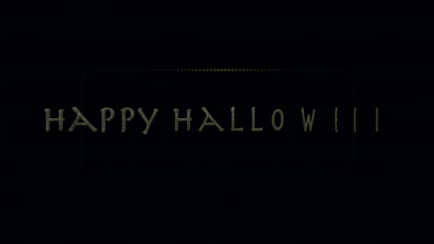 Felices Letras Halloween Con Alpha Channel — Vídeo de stock