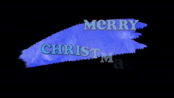 Merry Christmas Lettering Christmas Tekst Animowany Kanał Alfa — Wideo stockowe