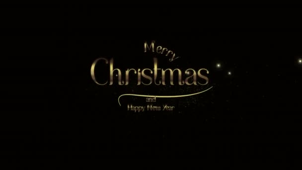 Lettering Merry Christmas Happy New Year Animation Tex — Stock Video