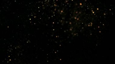 Parlayan parçacıkların ve kıvılcımların arka planı. Etkinlik, festival, sunum, müzik, şov, parti, ödül, moda, festival, kulüp ve sahne için sihirli arkaplan