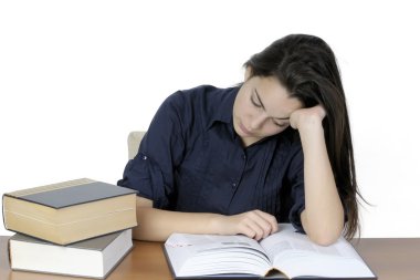 Genç bir öğrencinin portresi.