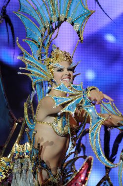 Tenerife, 28 Şubat: Karnaval sırasında t onlookers için dalgalar