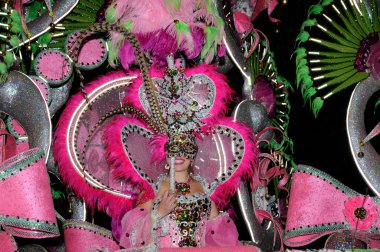 Tenerife, 28 Şubat: Karnaval sırasında t onlookers için dalgalar