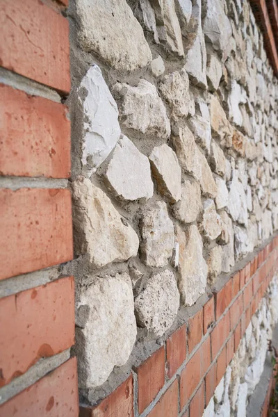 Eski Tuğla Duvar Kırmızı Taş Blokların Eski Dokusu Yakın Plan — Stok fotoğraf