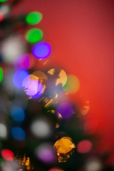 Boże Narodzenie Rozmyty Bokeh Świąteczne Lampki Choince — Zdjęcie stockowe