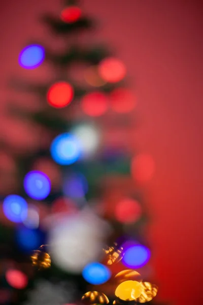 Рождество Размытый Боке Рождественских Огней Елке — стоковое фото