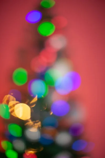 Natal Bokeh Borrado Luzes Natal Árvore Natal — Fotografia de Stock