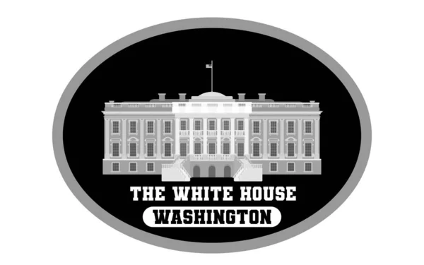 华盛顿的总统官邸 平面风格图像 — 图库照片