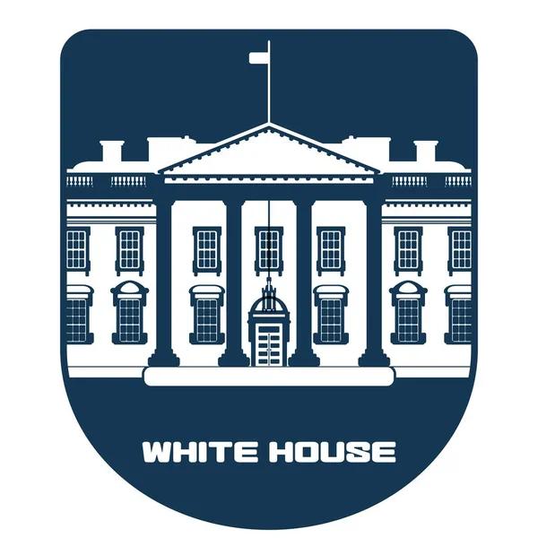 以盾牌的形式出现的白宫美国总统标志 平面风格图像 — 图库照片