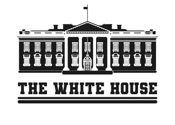 Logo White House Black White Emblem President Building Flat Style — Stock Photo, Image