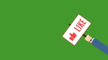 Benim videom gibi el sallıyor. yeşil arkaplan canlandırma video düz biçimi