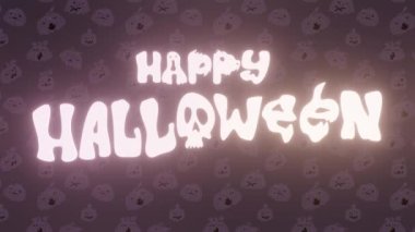 Arka planda balkabakları olan mutlu cadılar bayramı mektupları. video canlandırma görüntüleri