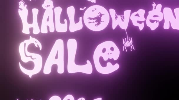 Halloween Persen Diskon Pada Produk Toko Rekaman Animasi Video — Stok Video