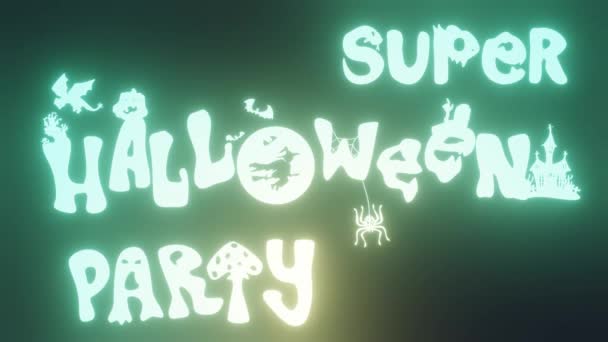 Super Affiche Fête Halloween Avec Des Lettres Éclatantes Séquences Animation — Video