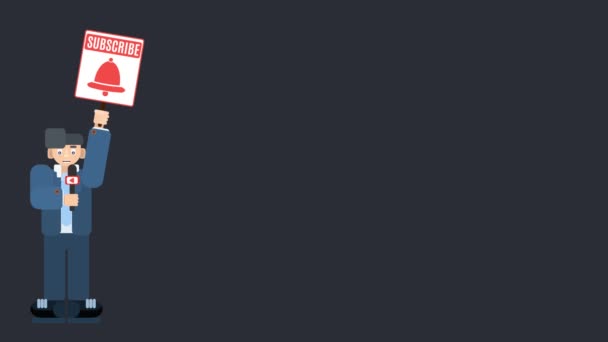 Subscrever Homem Acenando Sinal Pedindo Para Inscrever Para Canal Vídeo — Vídeo de Stock