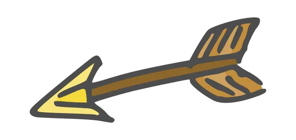 金色尖端的箭 画得很简单 矢量草图Doodle Stock图像 — 图库矢量图片