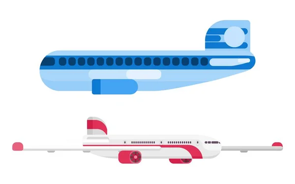 Uma Seleção Passageiros Aeronaves Várias Peças Imagem Vetorial Estilo Plano —  Vetores de Stock