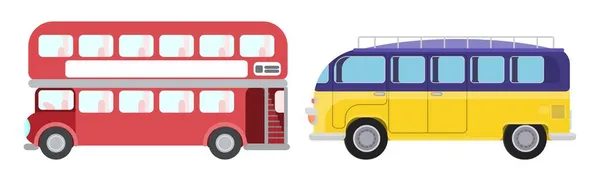 London Bus Car Transport City Flat Style Vector Image — Stock Vector