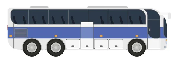 Ônibus Para Voos Internacionais Grande Porte Imagem Vetorial Estilo Plano — Vetor de Stock