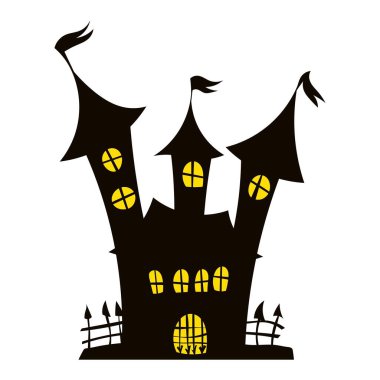 Antik kale minyatür silueti. Resim düz resim stok resmi