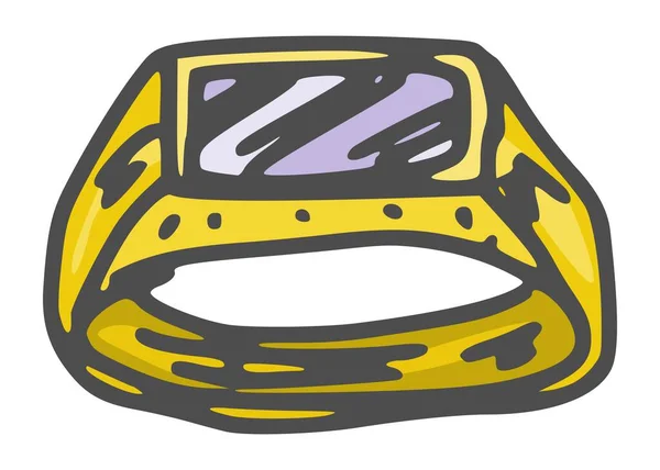 石紫の大きなリングゴールド スケッチ Doodle Stock Image — ストック写真