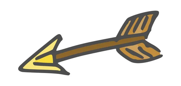 金色の先端の単純な図面と矢印 スケッチ Doodle Stock Image — ストック写真