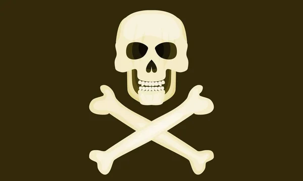 Totenkopf Und Knochen Piratenabzeichen Flachbild Bild — Stockfoto