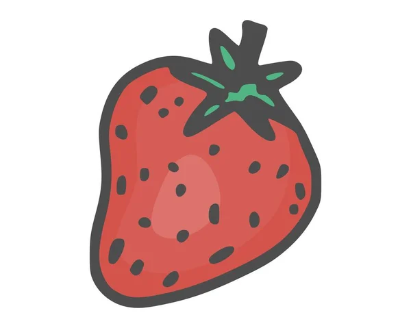 딸기밝은 과일을 그리는 방법입니다 스케치 일러스트 — 스톡 사진