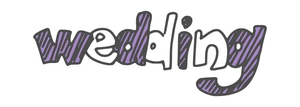 Huwelijksbelettering Voor Valentijnsdag Picture Doodle Schets Illustratie — Stockfoto