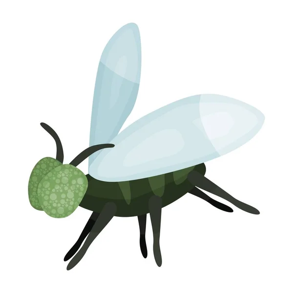 Mosca Insecto Verde Ilustración Estilo Plano Imagen Stock Imagen —  Fotos de Stock