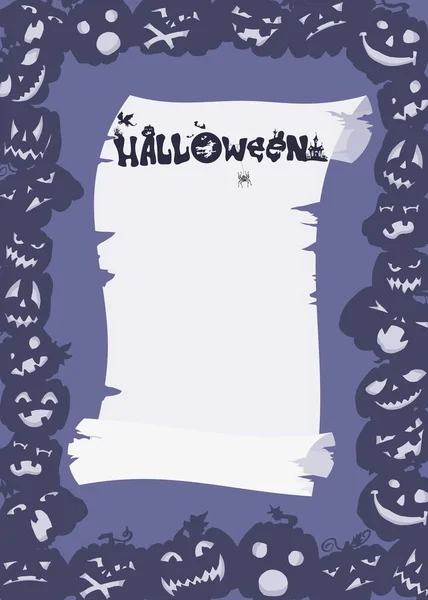 Poster Viola Zucca Halloween Immagine Stock Immagine — Foto Stock