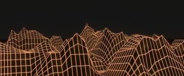 soyut bilgisayar dağları dijital dünya renk değiştiriyor. video görüntüleri animasyon bilgisayar klibi