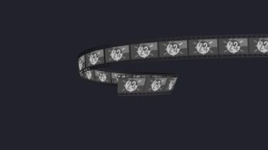 Film bir kasırganın içinde uçar ve kıvrılır. video görüntüleri animasyon bilgisayar klibi