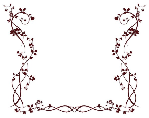 Frame ornament patterns rose vine and flowers. vector stock image