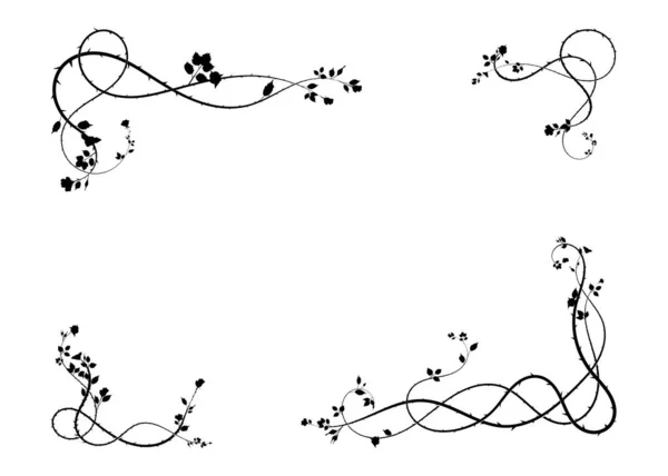 Cadre Roses Tissant Sur Fond Papier Blanc Défiler Vecteur Image — Image vectorielle