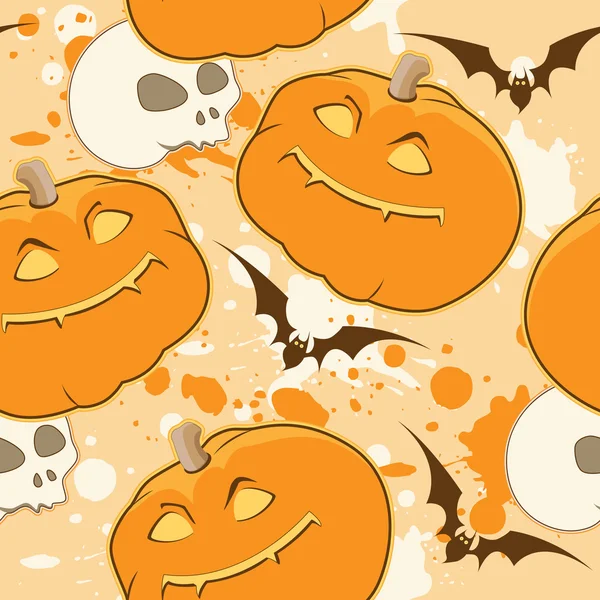 Gele halloween patroon — Stockvector