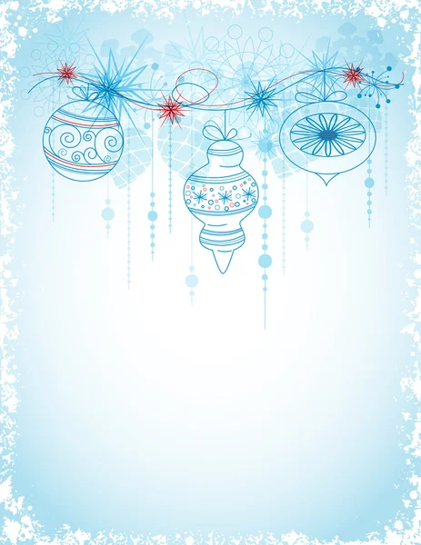 Cartão de Natal com decorações —  Vetores de Stock