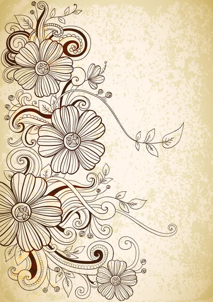 Hand getrokken floral achtergrond — Stockvector