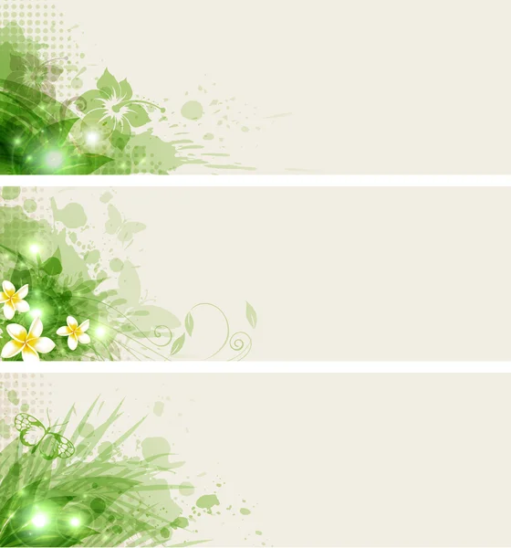 Banners verdes — Vector de stock