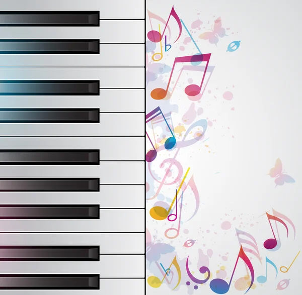 Fondo musical con piano — Vector de stock