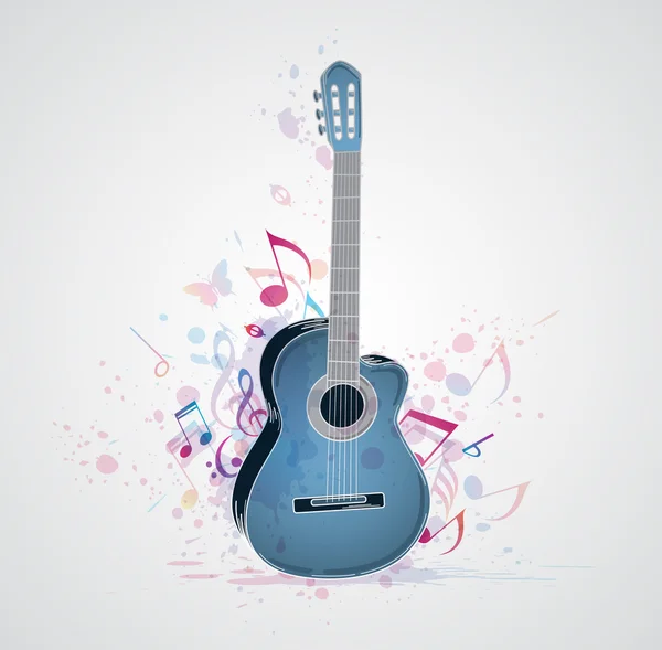 Tło z gitara niebieski — Wektor stockowy